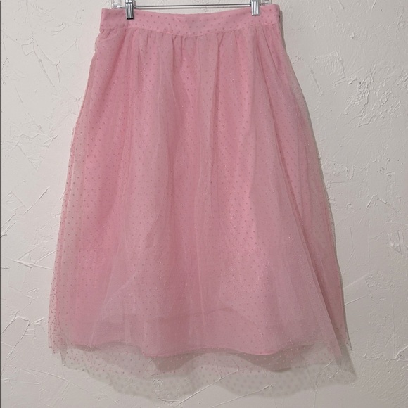 Modcloth Women’s Coquette Elegant Swiss Dot Pinks Tulle Skirt Sz 14/ Large - Picture 2 of 10
